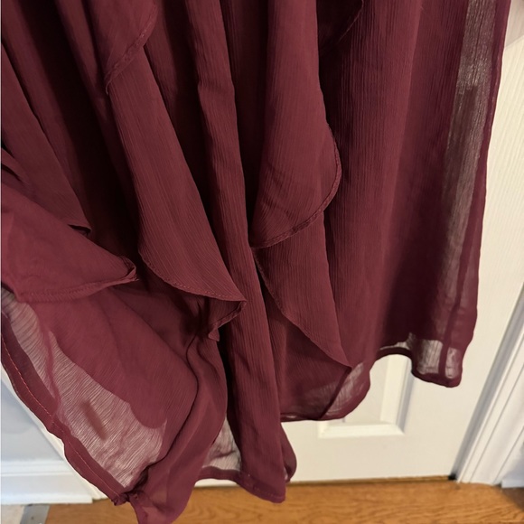 WHITE by Vera Wang halter chiffon bridesmaid dress in Wine - Picture 7 of 8